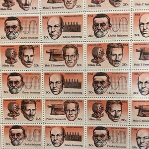 MNH 1983 Inventors Sheet of 50 20c Stamps Scott #1653-56